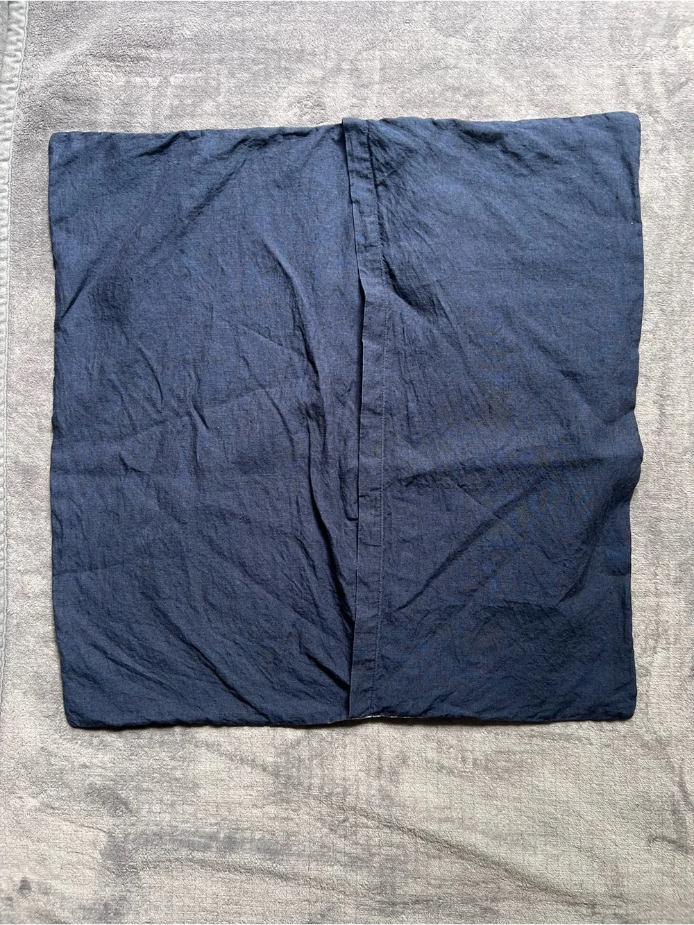West Elm 100% Linen Euro Pillow Sham 26x26 Gray Navy Adults Bedding Natural